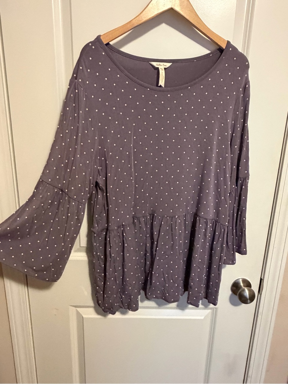 Matilda Jane Lavender Polka Dot Peplum Tunic